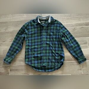Eddie Bauer Women’s Flannel Shirt Green/Blue Checkered Size M